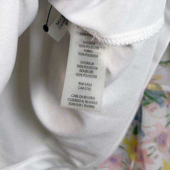 NWT Calvin Klein Printed Ruffle Long Sleeve Tie Waist Mini Dress - Picture 6 of 6